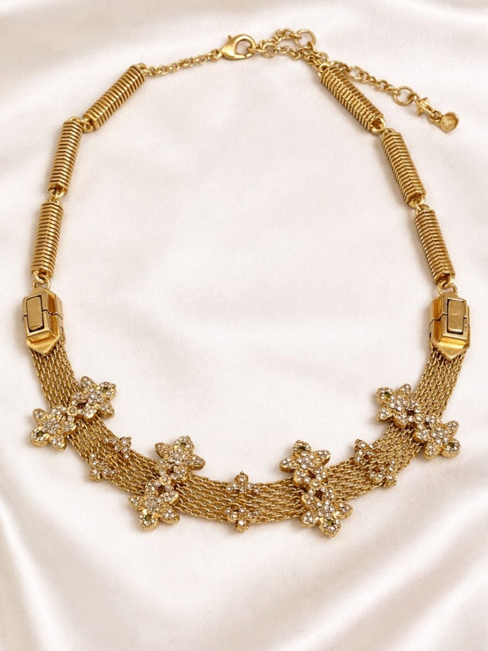 CAbi #2121 Bon Vivant Convertible Necklace Gold Mesh Rhinestone Bracelet (A)